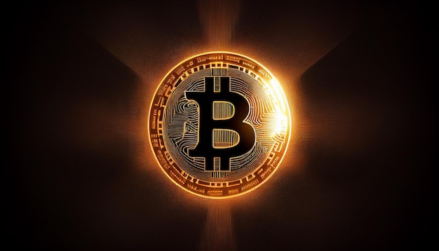 Bitcoin blockchain krypto waluta cyfrowa wymiana pieniędzy Symbol technologii Generative AIx9xA