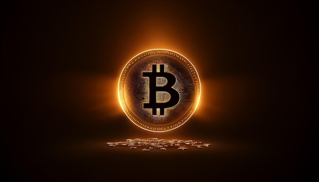 Bitcoin blockchain krypto waluta cyfrowa wymiana pieniędzy Symbol technologii Generative AIx9xA