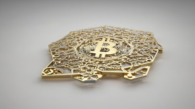 Bitcoin Brooch na stole