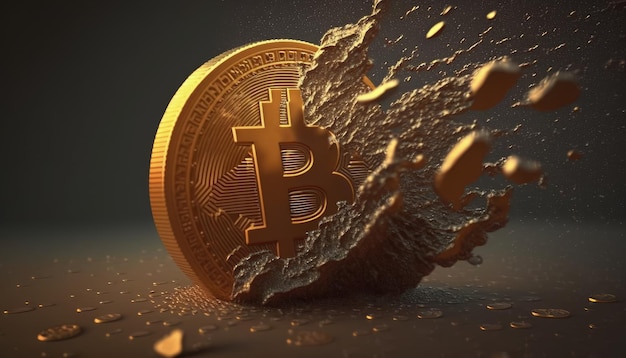 Bitcoin rozpada się Bitcoin crash koncepcja AI