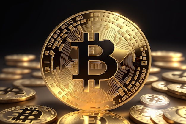 Bitcoin złota moneta cyfrowa waluta Krach na rynku finansowym kryptowaluta
