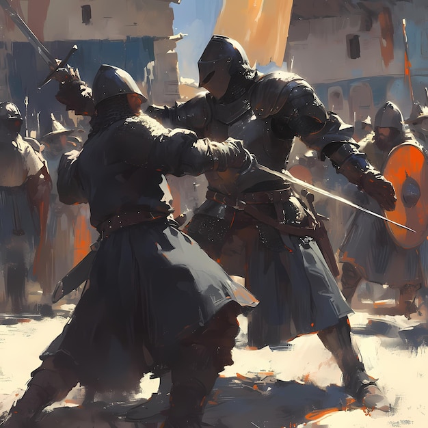 Bitwa o honor Średniowieczni rycerze w akcji