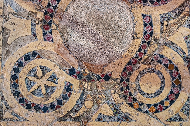 Zdjęcie bizantyjskie mozaiki na podłodze kościoła św mikołaja demre indyk