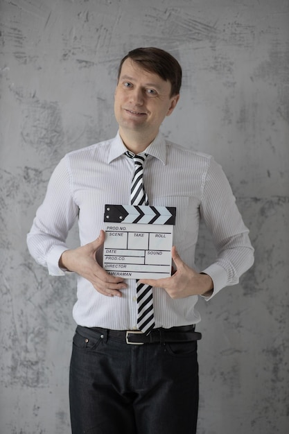 Biznes clapboard koncepcja clapboard kid rozrywka pomysł kino klaskać zarząd producenta filmowego