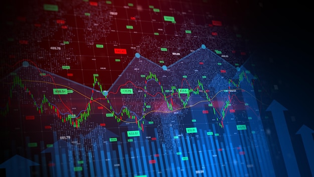 Zdjęcie biznes giełda dane cyfrowe finanse inwestycje finansowe diagram z wykresami liczby akcji