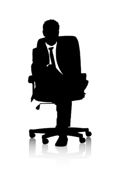 Zdjęcie biznes w komforcie grafika wektorowa przedstawiająca biznesmena siedzącego na krześle biurowym