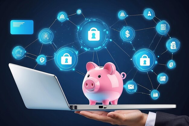 Biznesmen Chroni Skarbnik I Bankowość Internetową Finansowy I Płatności Marketing Cyfrowy Zakupy Internetowe