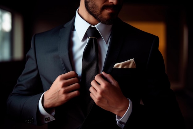 Biznesmen ubrany w garnitur i krawat