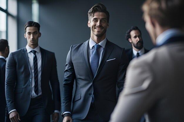 Zdjęcie biznesmen w biurze pozujący na zdjęcie generatywna sztuczna inteligencja