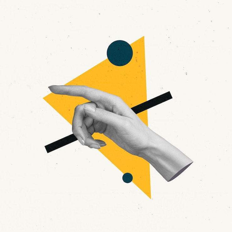 Zdjęcie biznesmen w garniturze kreatywna sztuka kolaz geometryczna linia ilustracja plakat banner flyer tło