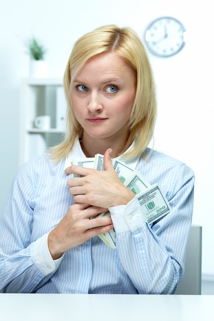 Zdjęcie biznesmeni banknot profesjonalny kobieta finanse