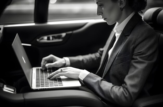 Biznesowy mężczyzna używa laptop