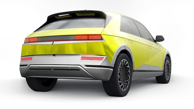 Biznesowy sedan klasy premium w sportowej konfiguracji na białym tle renderowania 3d