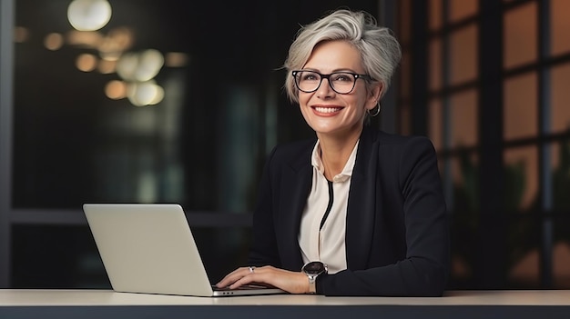 bizneswoman pracuje na laptopie założyciel dyrektor generalny szef