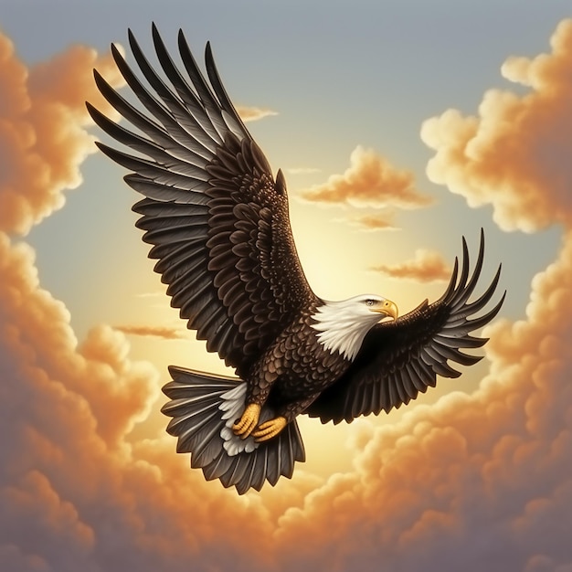 black_and_white_eagle_soaring_in_sky_carrying_a_cross_ne