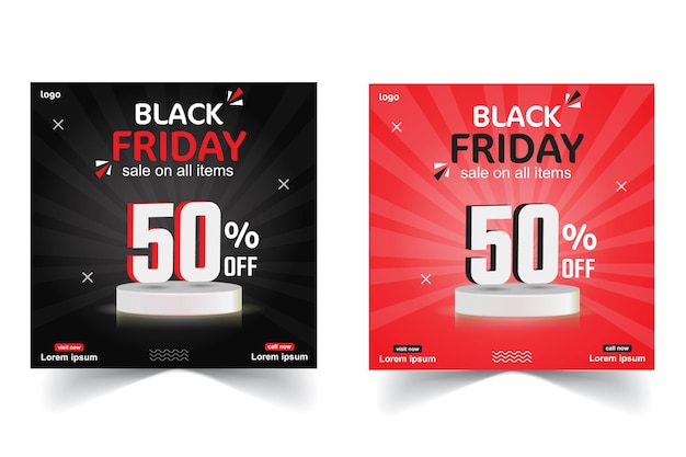 Black Friday sale design Black Friday social media post design szablon