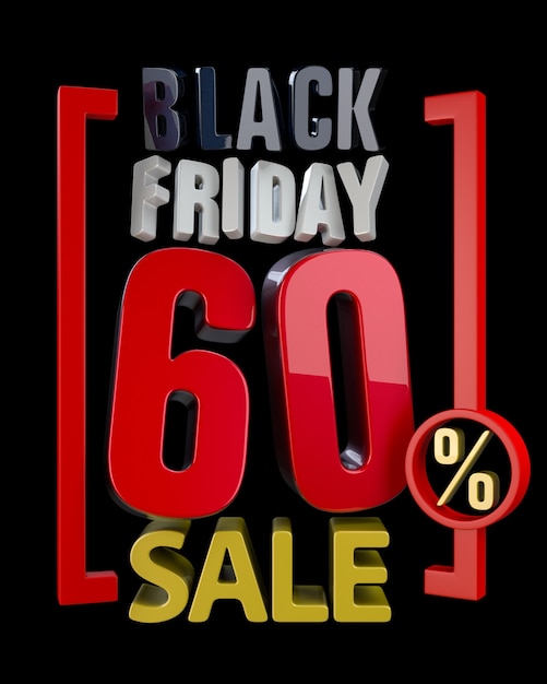 BLACK FRIDAY SPRZEDAŻ XX % słowo SPRZEDAŻY na czarnym tle ilustracji Renderowanie 3D.