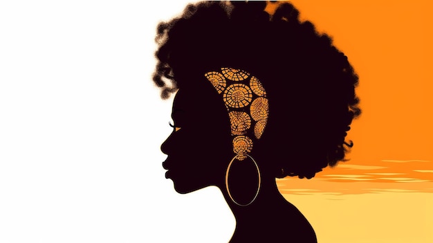 Zdjęcie black_girl_silhouette_african_american_woman generatywna sztuczna inteligencja