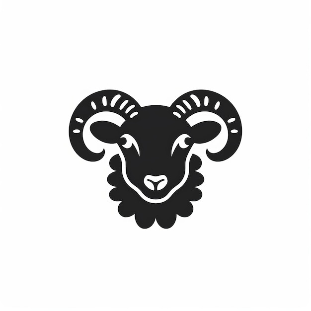 Black Ram Logo Ikoniczna ilustracja owiec dla przyciągającej wzrok marki
