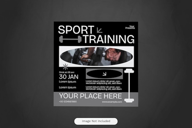 Black Utilitarian Sport Training Post w mediach społecznościowych