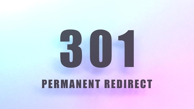 Błąd HTTP 301 przeniesiony na stałe ilustracja renderowania 3d