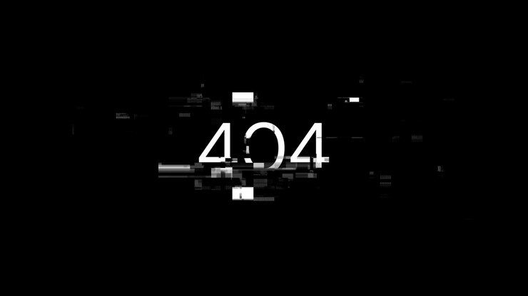 Błąd renderowania 3D 404 tekst z efektami ekranu usterek technologicznych