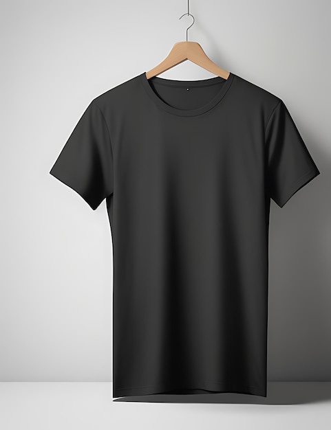 Blank Black TShirt Mockup Concept z zwykłą odzieżą