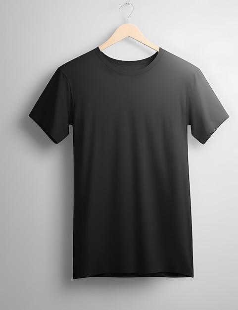 Blank Black TShirt Mockup Concept z zwykłą odzieżą