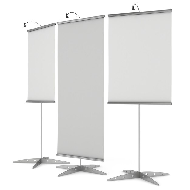 Blank Roll Up Expo Banner Stand Group