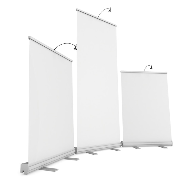 Blank Roll Up Expo Banner Stand Group