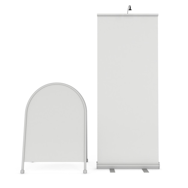 Blank Roll Up Expo Banner Stand Group