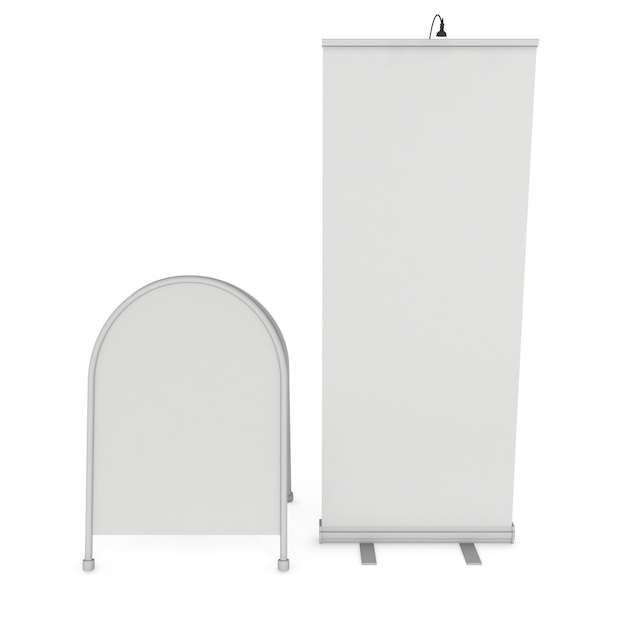 Blank Roll Up Expo Banner Stand Group