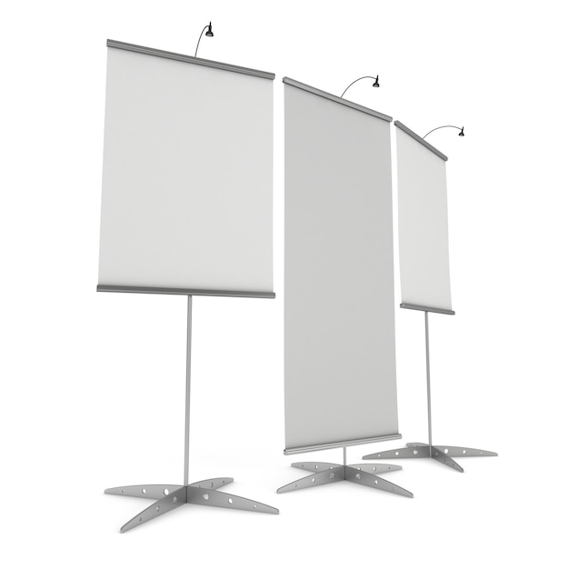 Blank Roll Up Expo Banner Stand Group