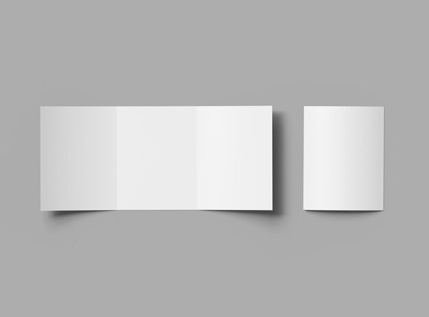 Zdjęcie blank trifold amerykańska broszura w rozmiarze liter 3d render