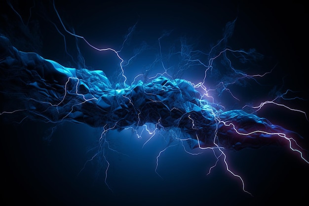Zdjęcie błękitna błyskawica elektryczna dla energii dynamicznej