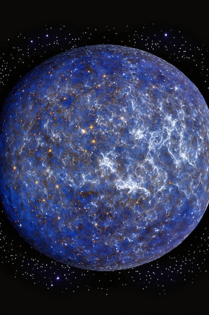 Błękitna planeta z gwiazdami w tle generatywna ai