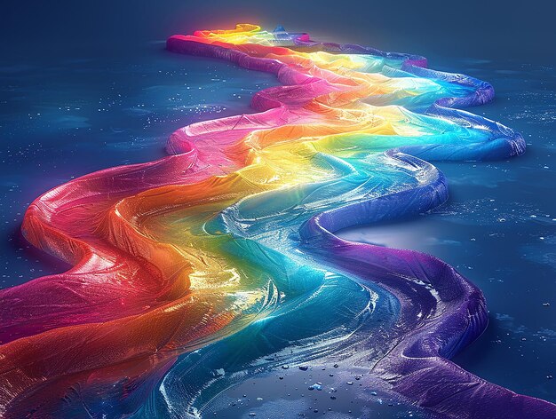 Zdjęcie błękitne tło smooth fluid rainbow road