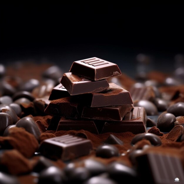 Bliska ciemne minimalistyczne tło realistyczne czekoladowe