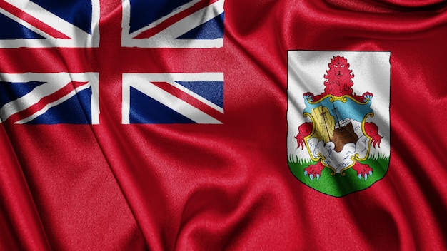 Bliska Realistyczne Tekstury Flagi Bermudów