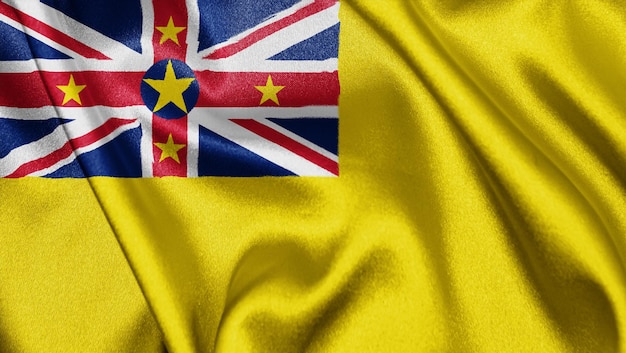 Bliska realistyczne tekstury flagi Niue