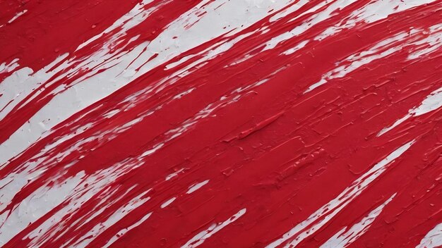 Bliska tekstura czerwony kolor farby na białym kolorze płótna pędzel znaki uderzenia dla papieru projektowania graficznego