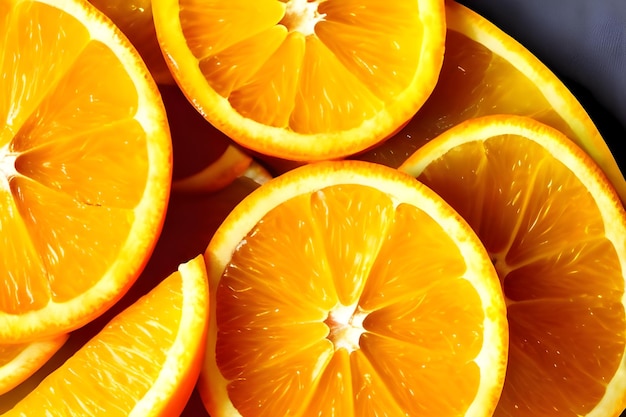 Zdjęcie bliskie zdjęcie pociętego pomarańcza na stole
