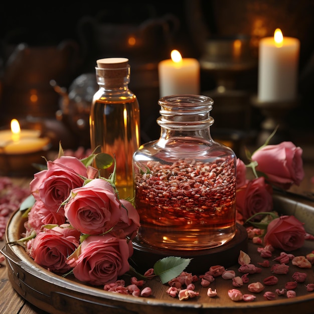 Blissful Rose Escape Aromaterapia Spa z olejem eterycznym i kwiatami
