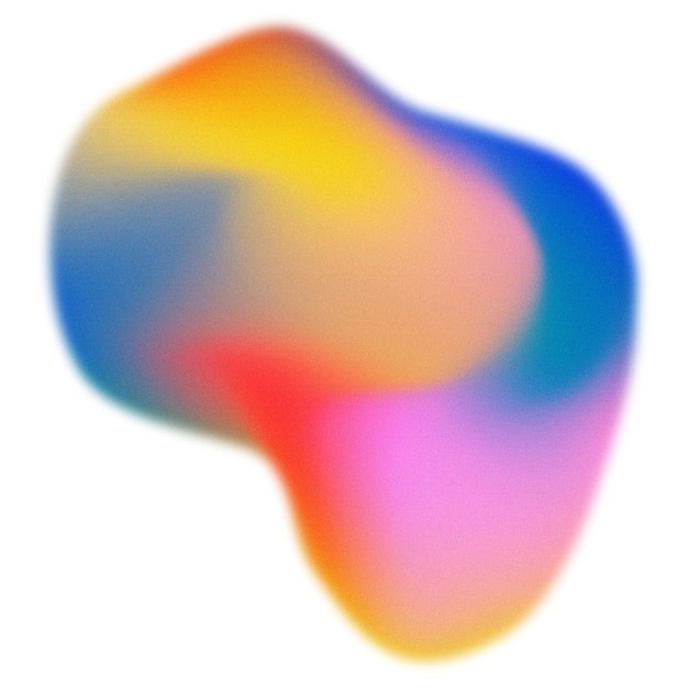 Blob kształt png naklejka abstrakcyjny niebieski żółty różowy i czerwony gradient element projektowy na przezroczystym tle