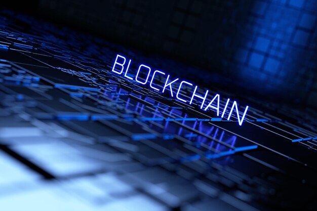 Blockchain Na Abstrakcyjnym Tle Hitech Koncepcja Technologii Blockchain D Render