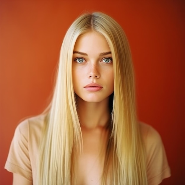 Blond włosy piękny model Ilustracja AI GenerativexA