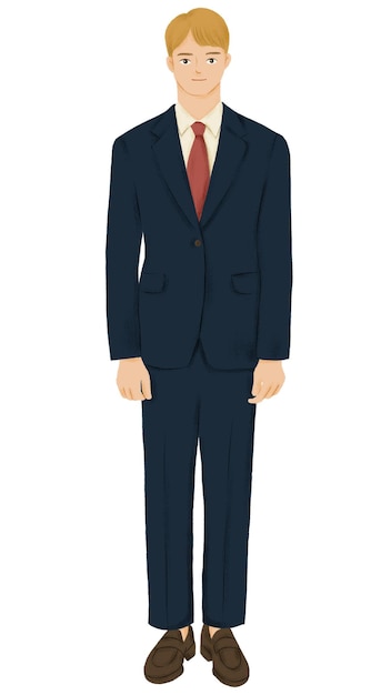 Blondyn biznesmen png naklejka ilustracja postaci przezroczysty tło