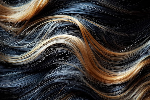 Blondynka i czarny włosy tkają farbowane włosy koncepcja