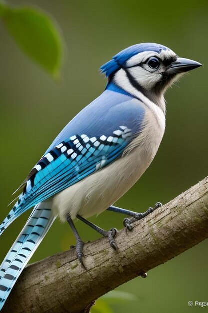 Zdjęcie blue jay cyanocitta cristata w parku prowincjonalnym algonquin w kanadzie