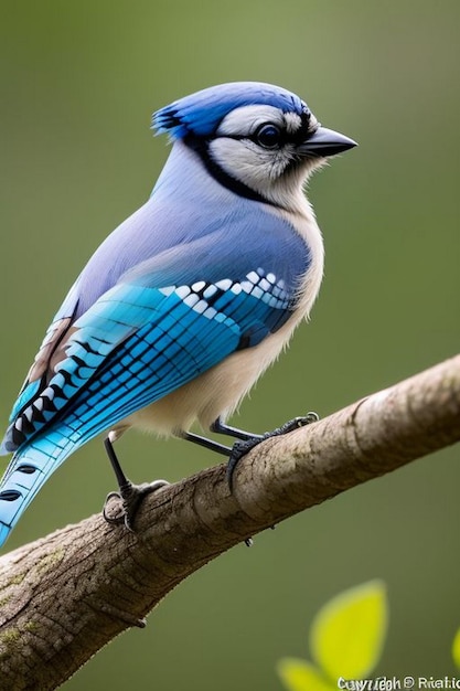 Zdjęcie blue jay cyanocitta cristata w parku prowincjonalnym algonquin w kanadzie